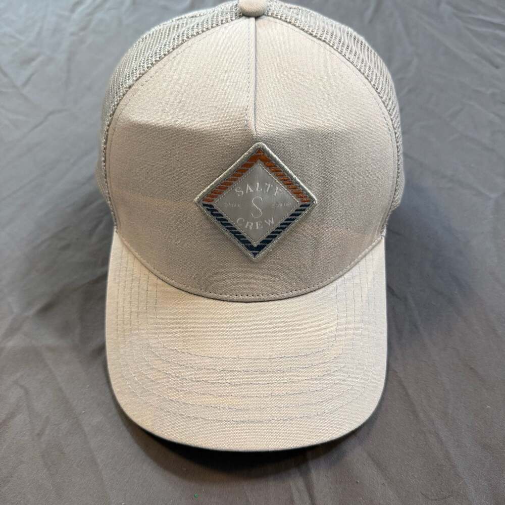 Salty Crew Trucker Hat Gray Sink or Swim Snapback Mesh Fishing Surf Cap